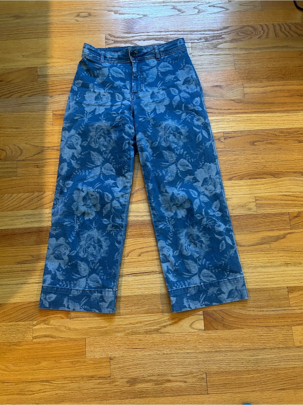 Bagatelle Blue Floral Print Wide-Leg Jeans